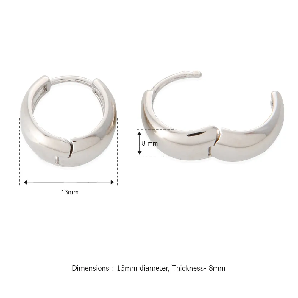 13MM_Thick Huggie Bold Cuff Earrings Small Hoop Earrings