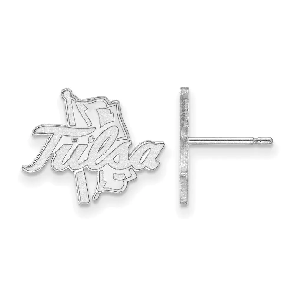 14k White Gold The University of Tulsa Small Post Earrings