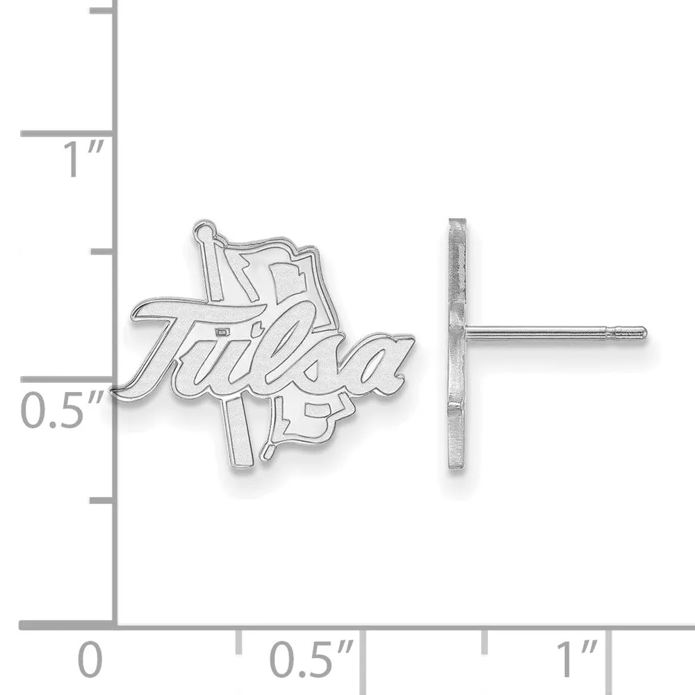 14k White Gold The University of Tulsa Small Post Earrings