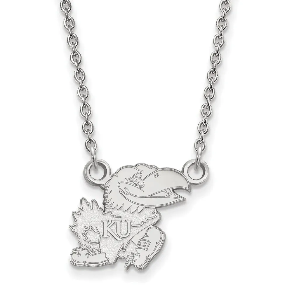 14k White Gold U of Kansas Small Pendant Necklace