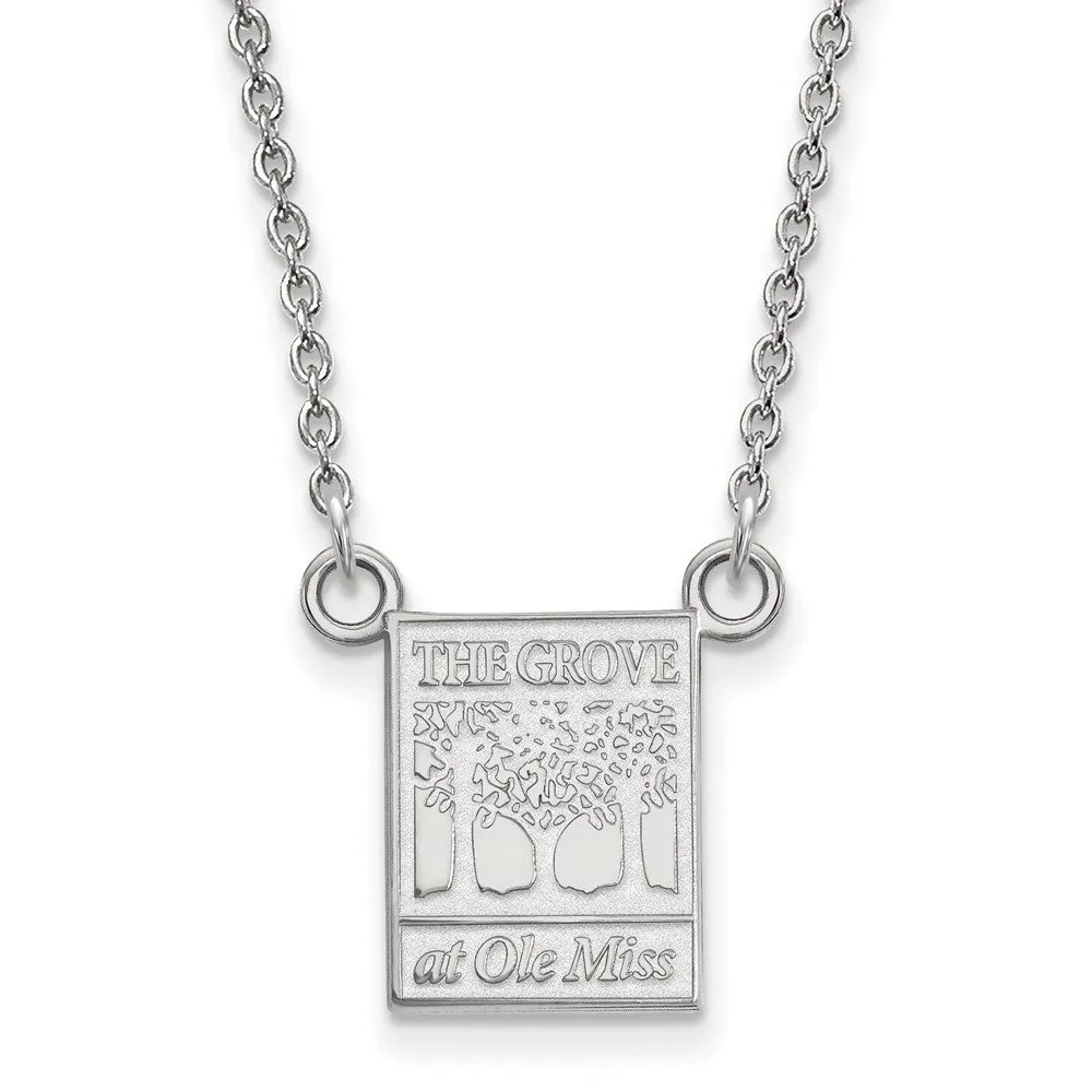 14k White Gold U of Mississippi Small Pendant Necklace