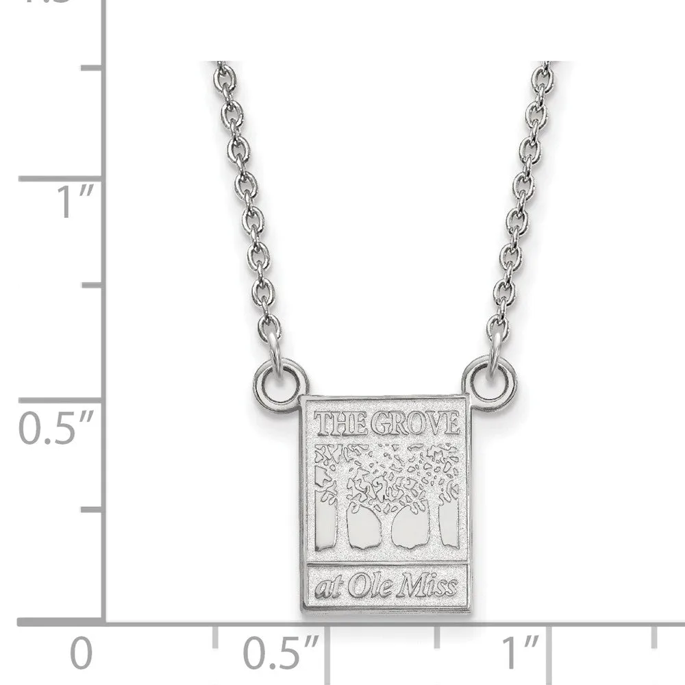 14k White Gold U of Mississippi Small Pendant Necklace