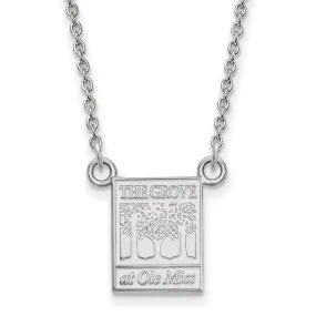 14k White Gold U of Mississippi Small Pendant Necklace