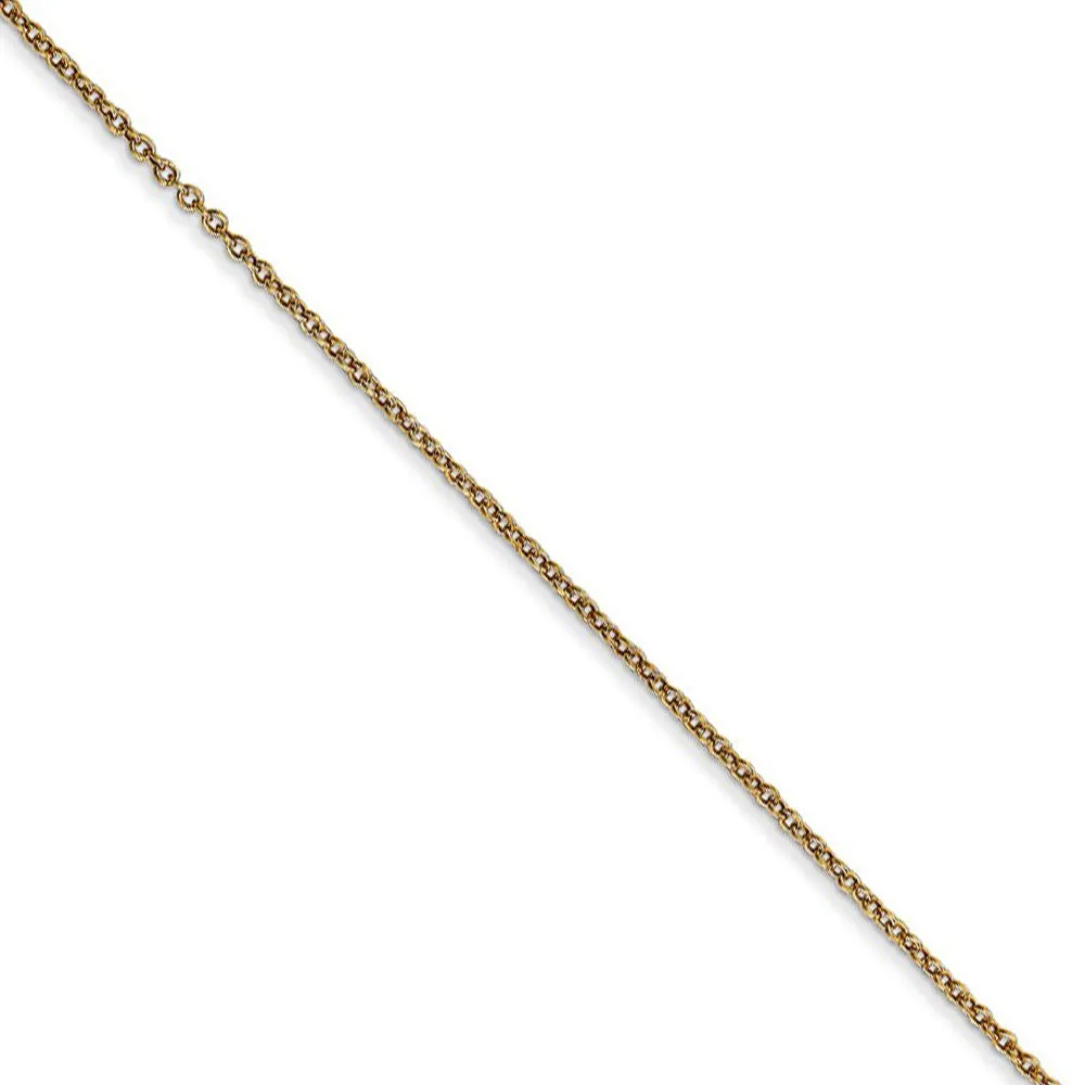 14k Yellow Gold Oval Claddagh (18mm) Necklace