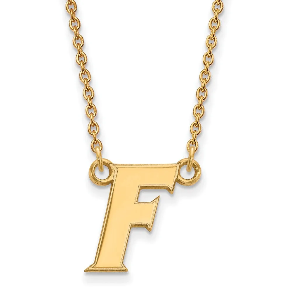 14k Yellow Gold U of Florida Small Initial F Pendant Necklace