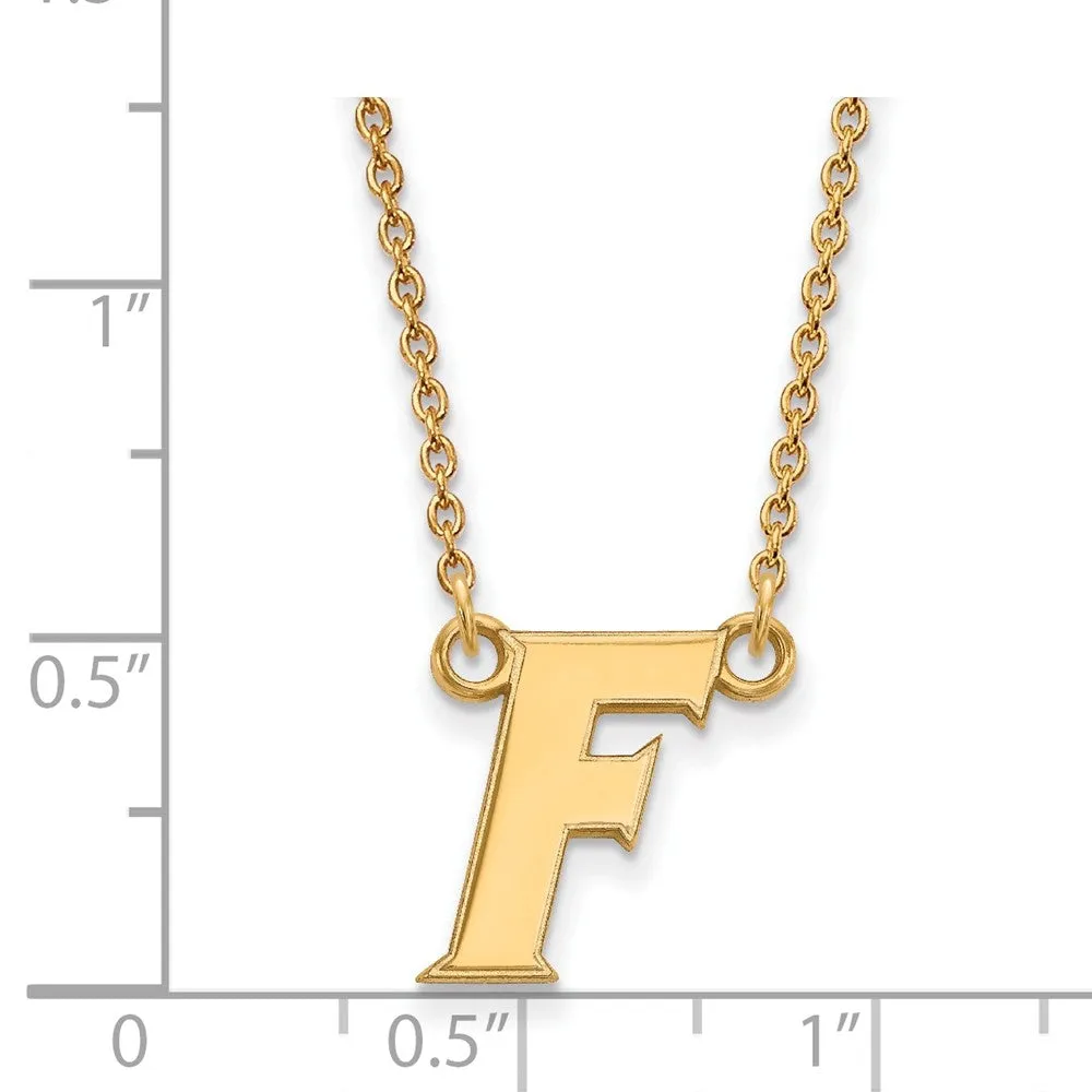 14k Yellow Gold U of Florida Small Initial F Pendant Necklace