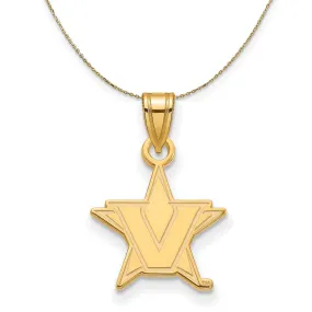 14k Yellow Gold Vanderbilt U. Small Initial V Necklace