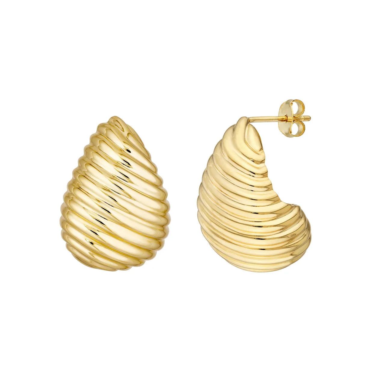 14kt Gold Teardrop Graduated Swirl Earrings