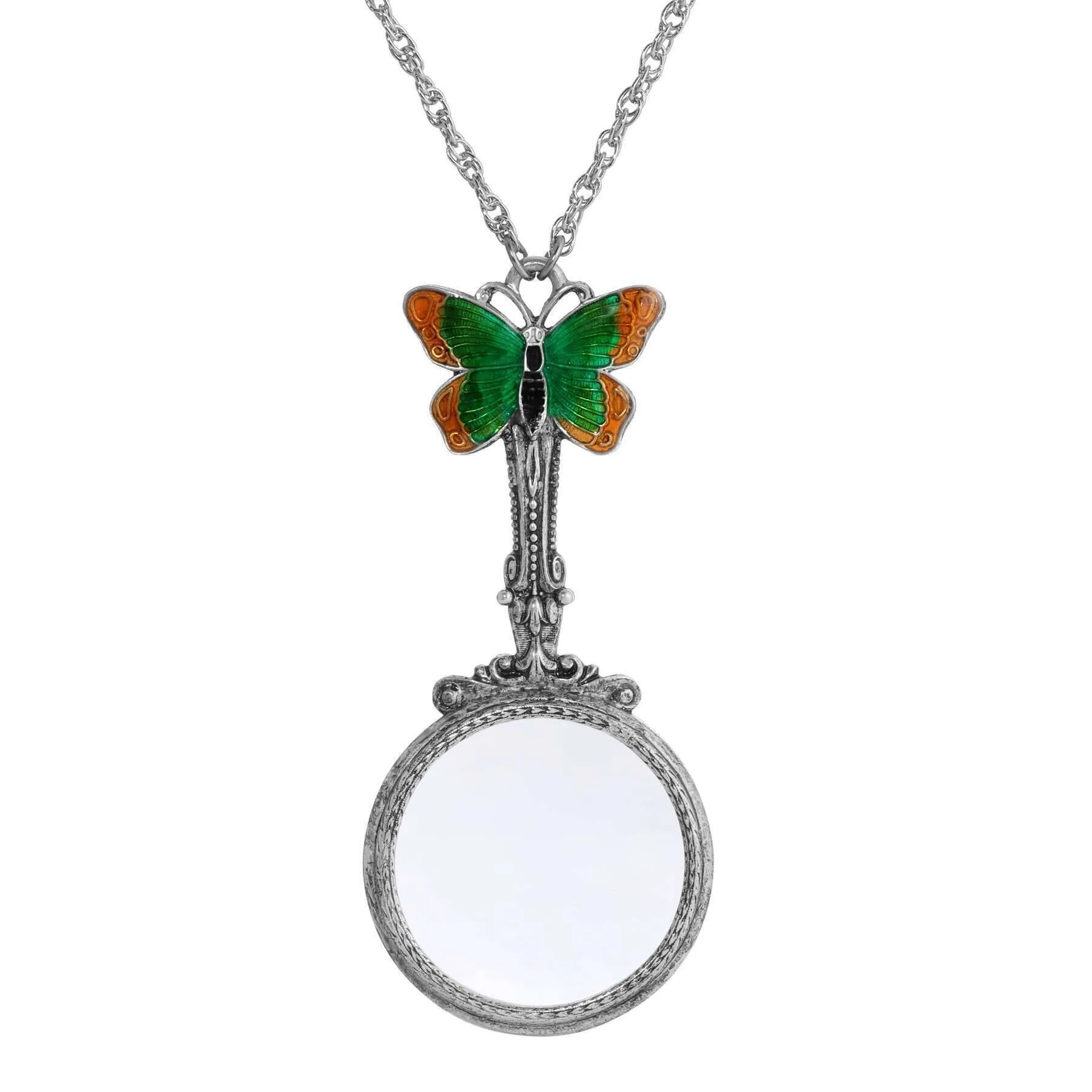 1928 Jewelry Metamorphic Butterfly Magnifying Glass Necklace 28 - Magnification Power: 1-2X