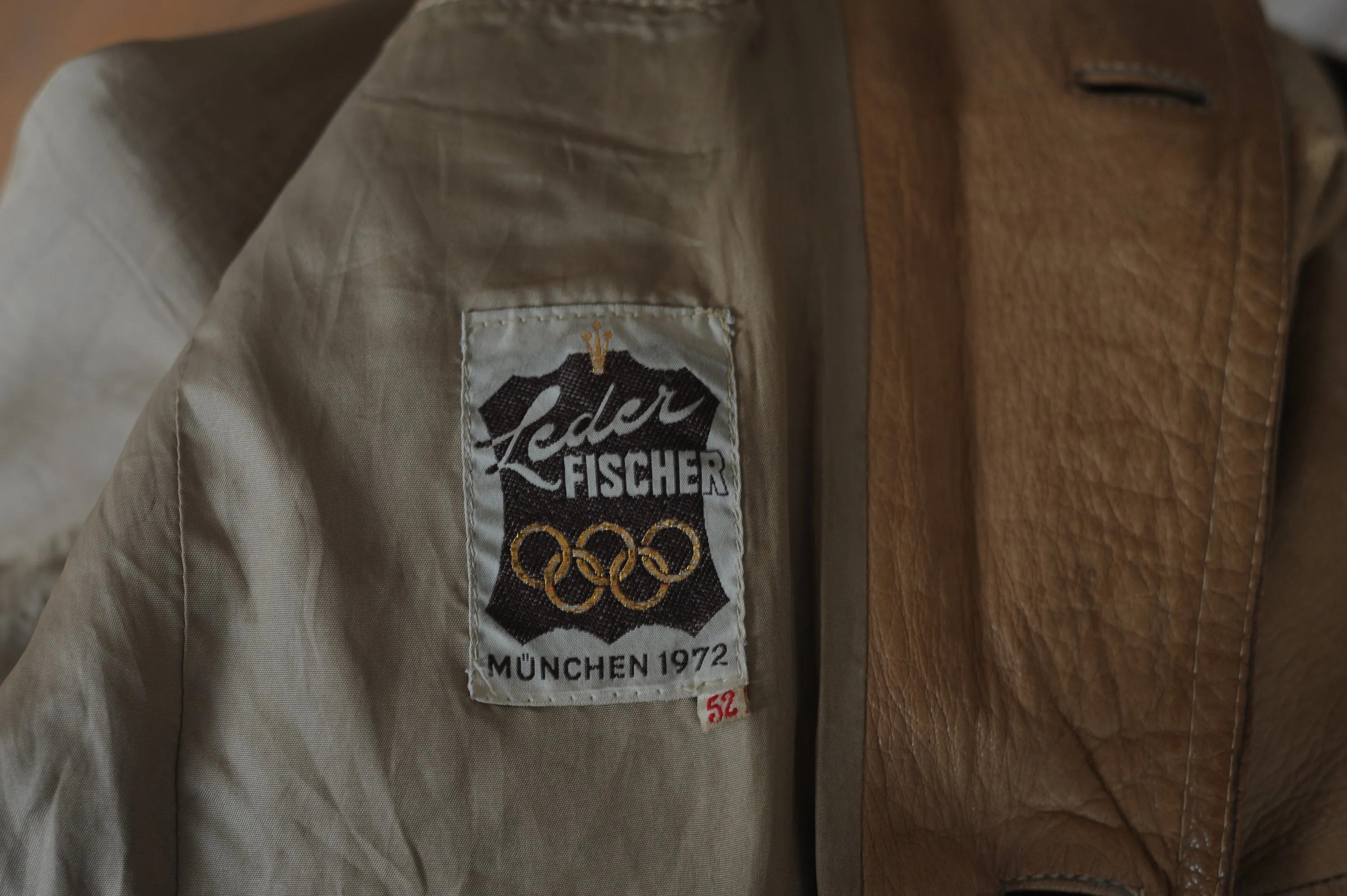 1970s German Leather Jacket Munich Olympics 1972