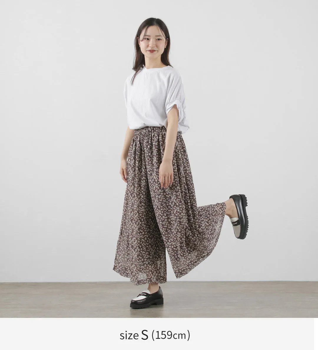 【50％OFF】KELEN（ケレン） URBE ヴィンテージフラワー ギャザー パンツ / レディース 花柄 イージー シアー 総ゴム URBE Vintage Gather Pants【セール】