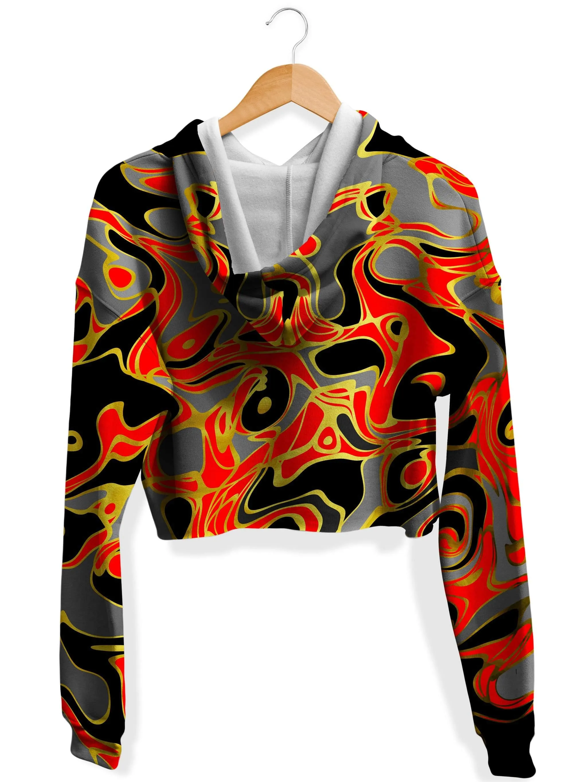 Abstract Journey Fleece Crop Hoodie (Clearance)