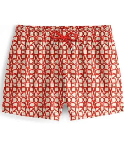 Aloha from Deer Men's Yellow / Orange / Neutrals Red Geometric Swimming Shorts