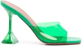 Amina Muaddi high-shine finish open-toe sandals Green