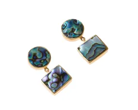 Anya Earrings (Round & Square Abalone)