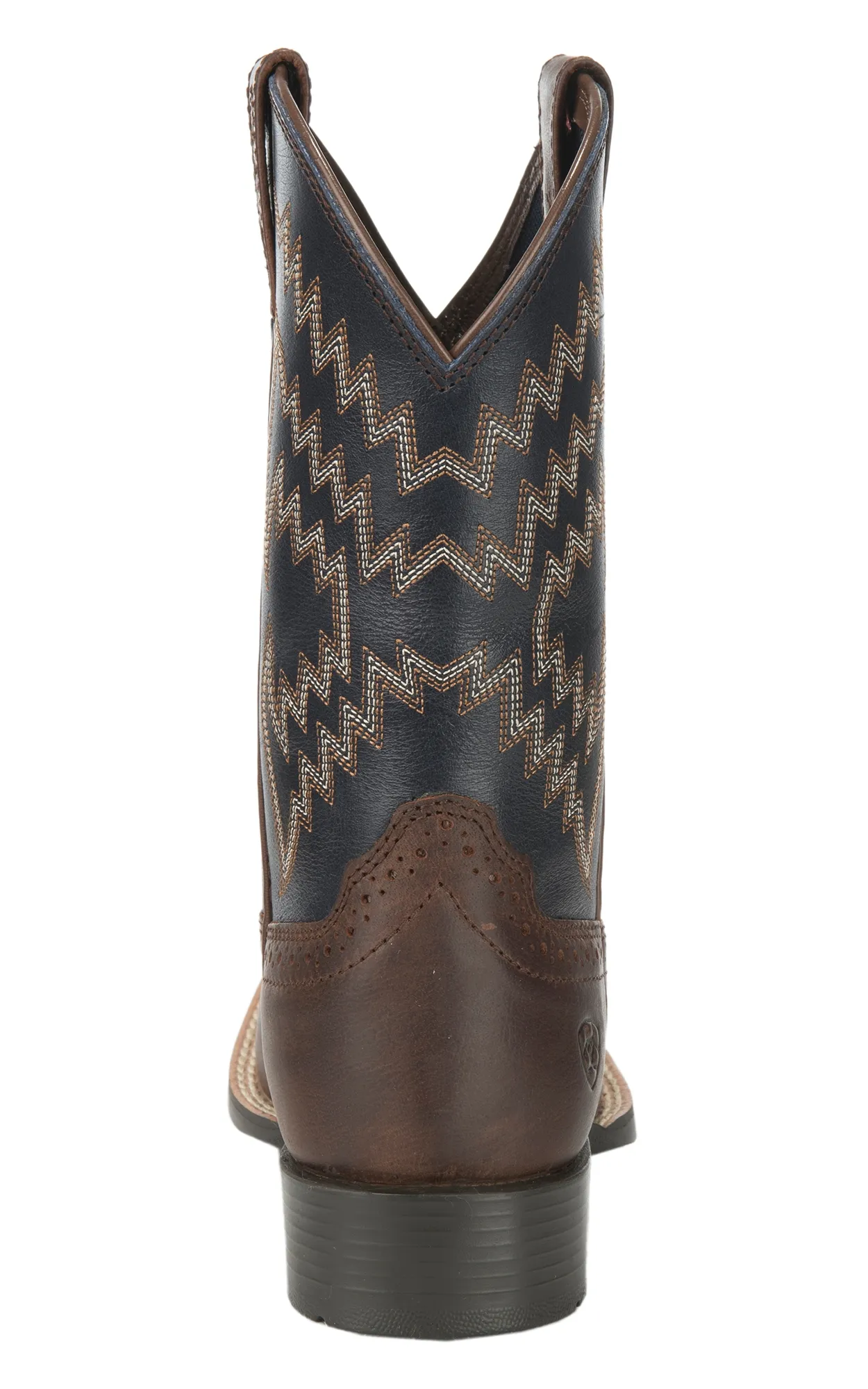 Ariat Youth Tycoon Brown with Arizona Sky Wide Square Toe Cowboy Boots