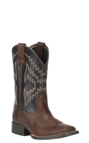 Ariat Youth Tycoon Brown with Arizona Sky Wide Square Toe Cowboy Boots