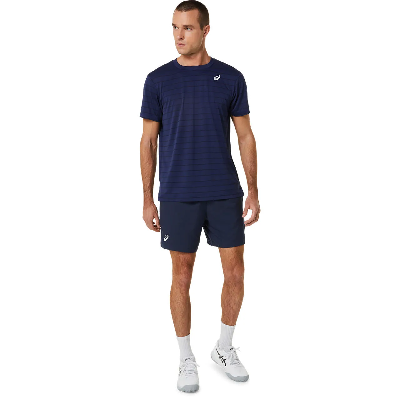 Asics T-Shirt Court SS Top Heren Donkerblauw