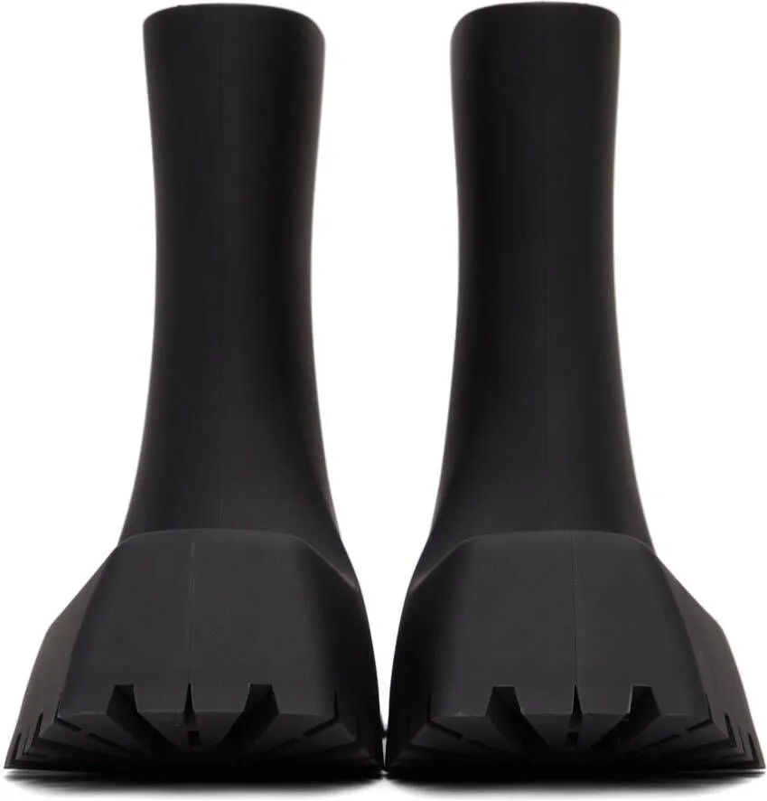 Balenciaga Black Rubber Trooper Boots