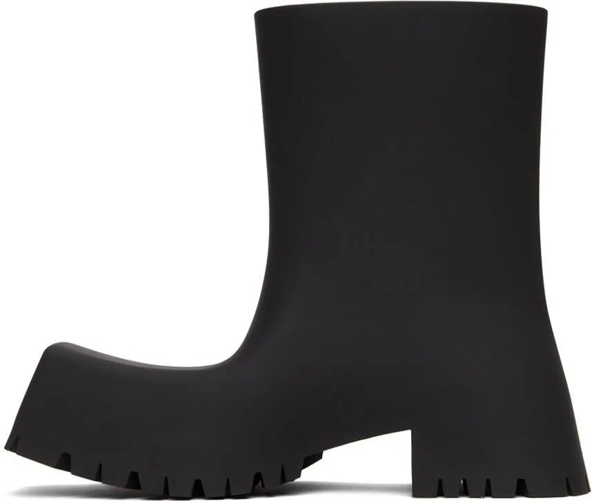 Balenciaga Black Rubber Trooper Boots