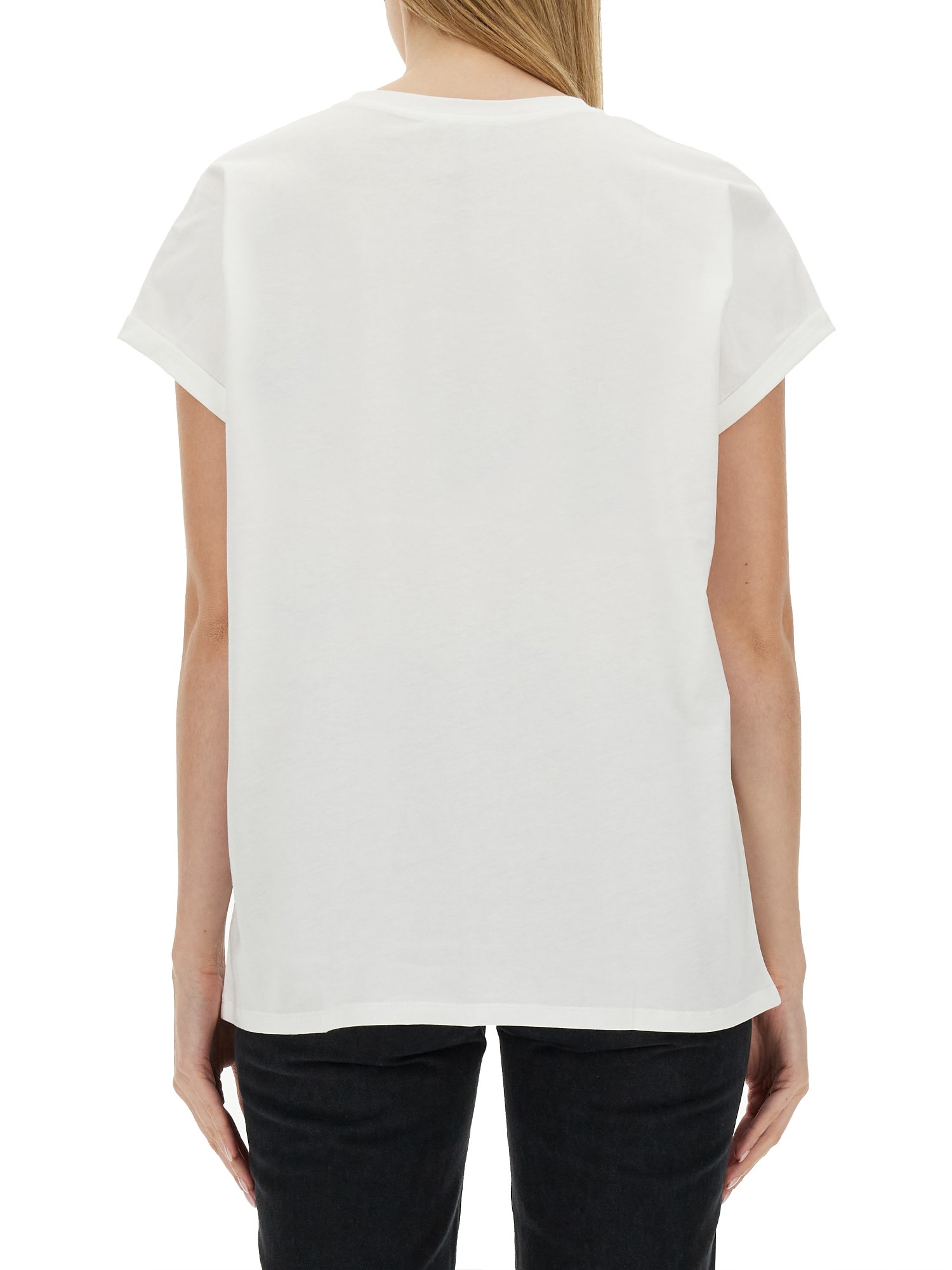 BALMAIN    FLOCKED LOGO T-SHIRT