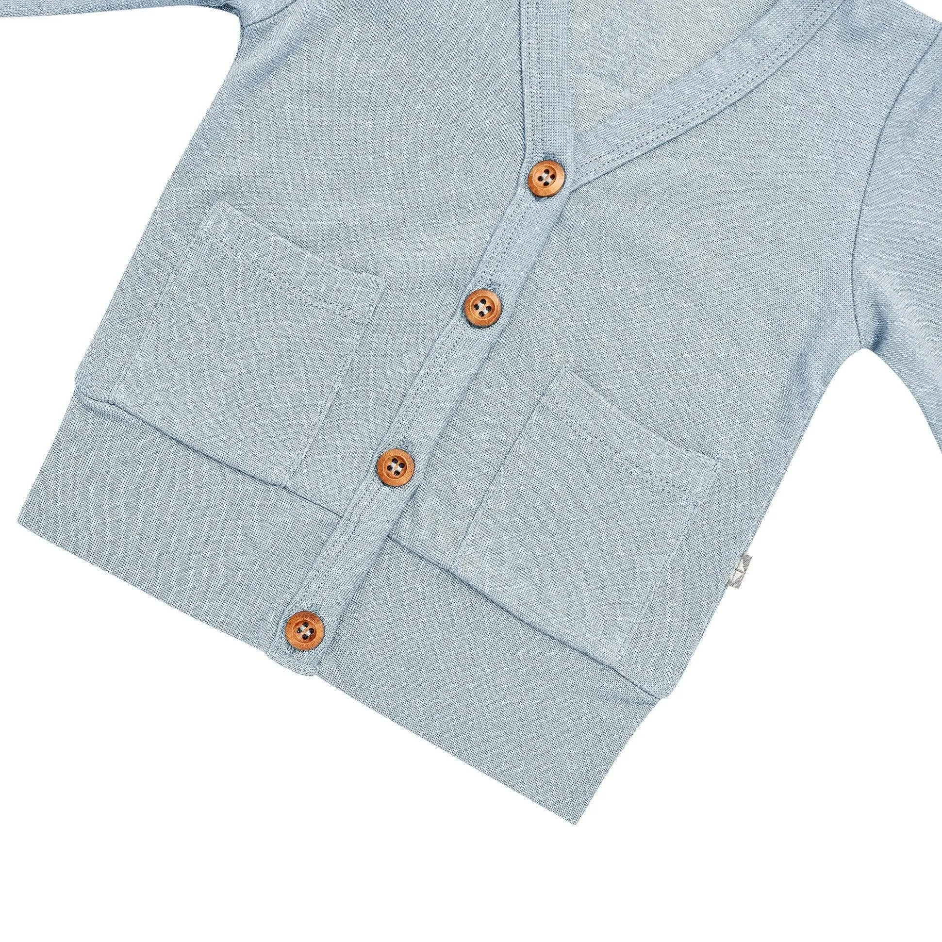 Bamboo Jersey Toddler Cardigan in Fog