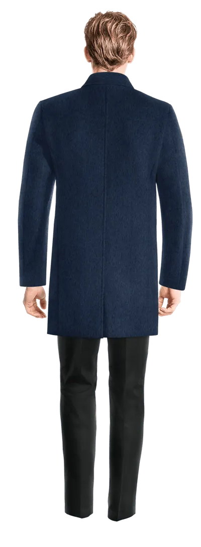 Blue Chesterfield Coat with removable padded piece