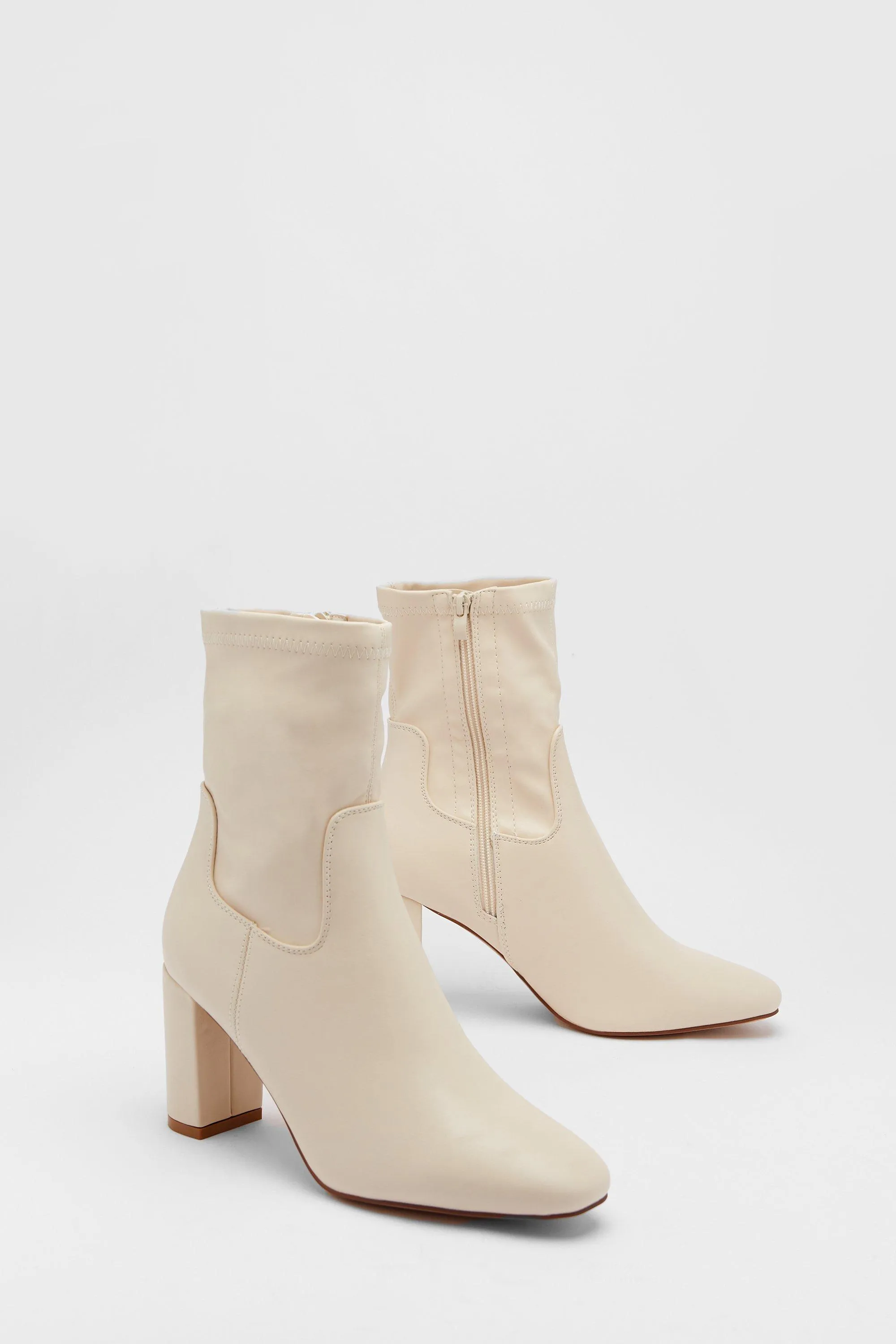 Boots | Faux Leather Sock Boots | Warehouse