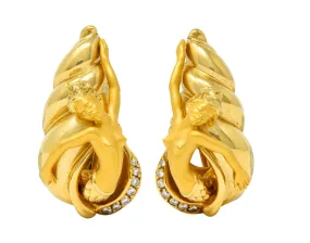 Carrera Y Carrera Diamond 18 Karat Gold Mermaid Earrings