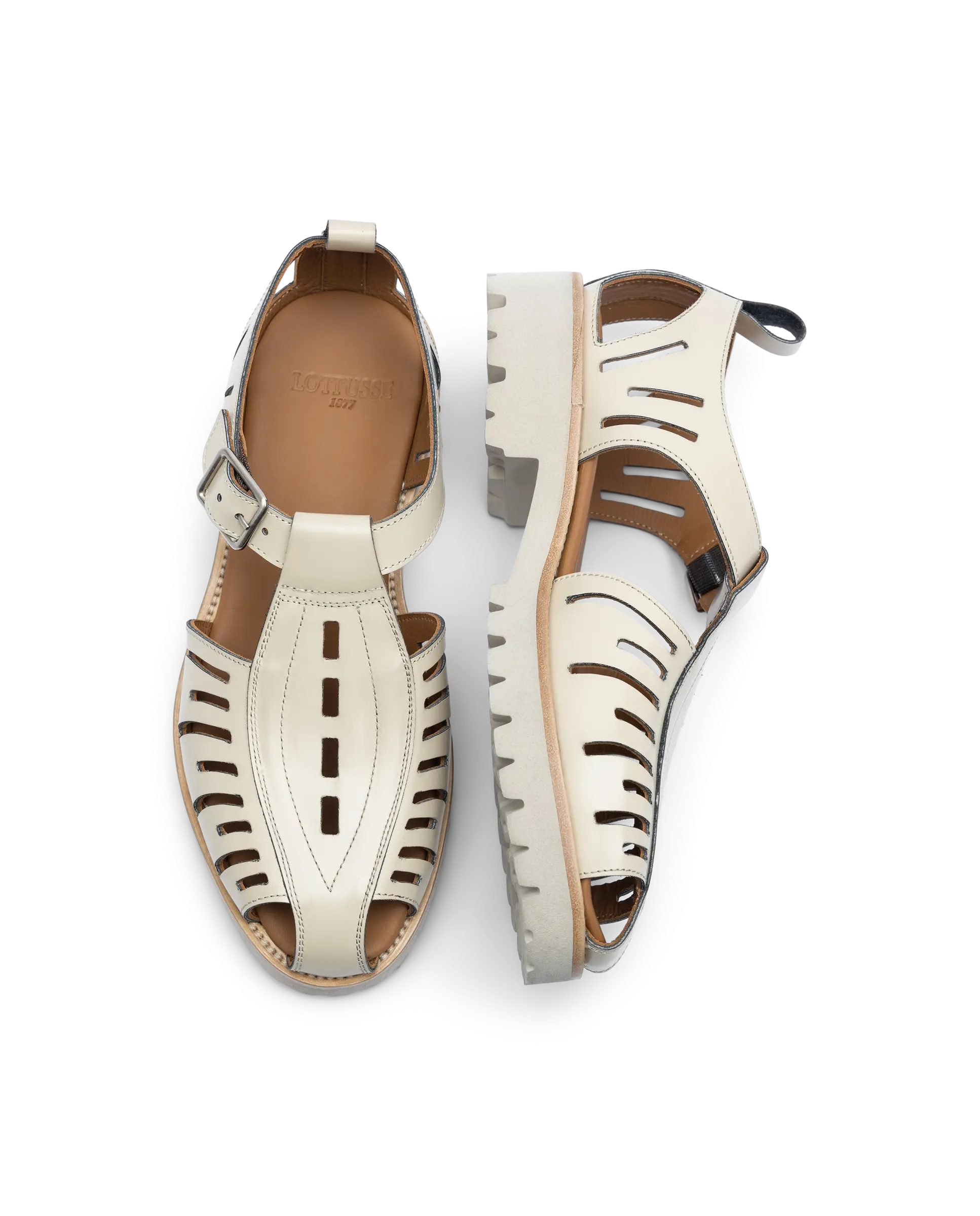 Covent Covent Beige Cow Leather Crab Sandals