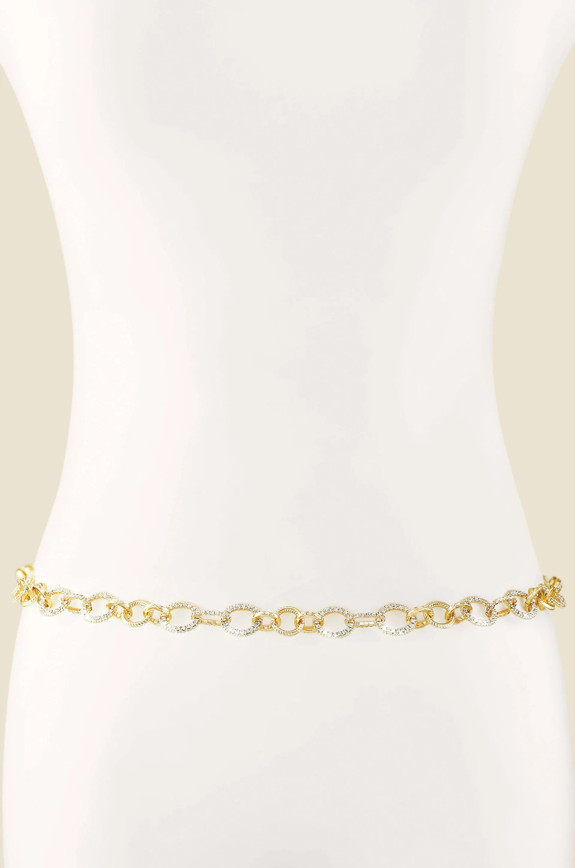 Crystal Link Belt in Clear & Gold