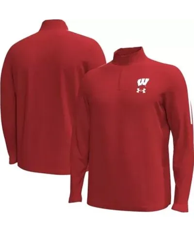 Cutter & Buck Men's NCAA Under Armour Wisconsin Badgers Playoff Performance Quarter-Zip Jacket