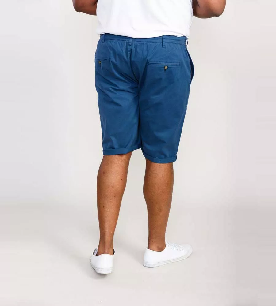 D555 Big Mens Blue Stretch Chino Shorts (NELSON 1)