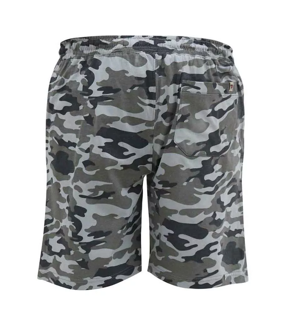 D555 Big Mens Jersey Camouflage Shorts With Elasticated Waist (CARLTON)