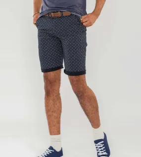 D555 Big Mens Stretch Chino Shorts With All Over Print (MAGNA)