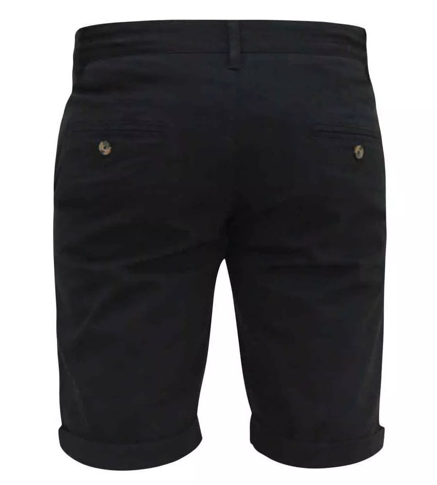 D555 Mens Black Stretch Chino Shorts (NELSON 2)