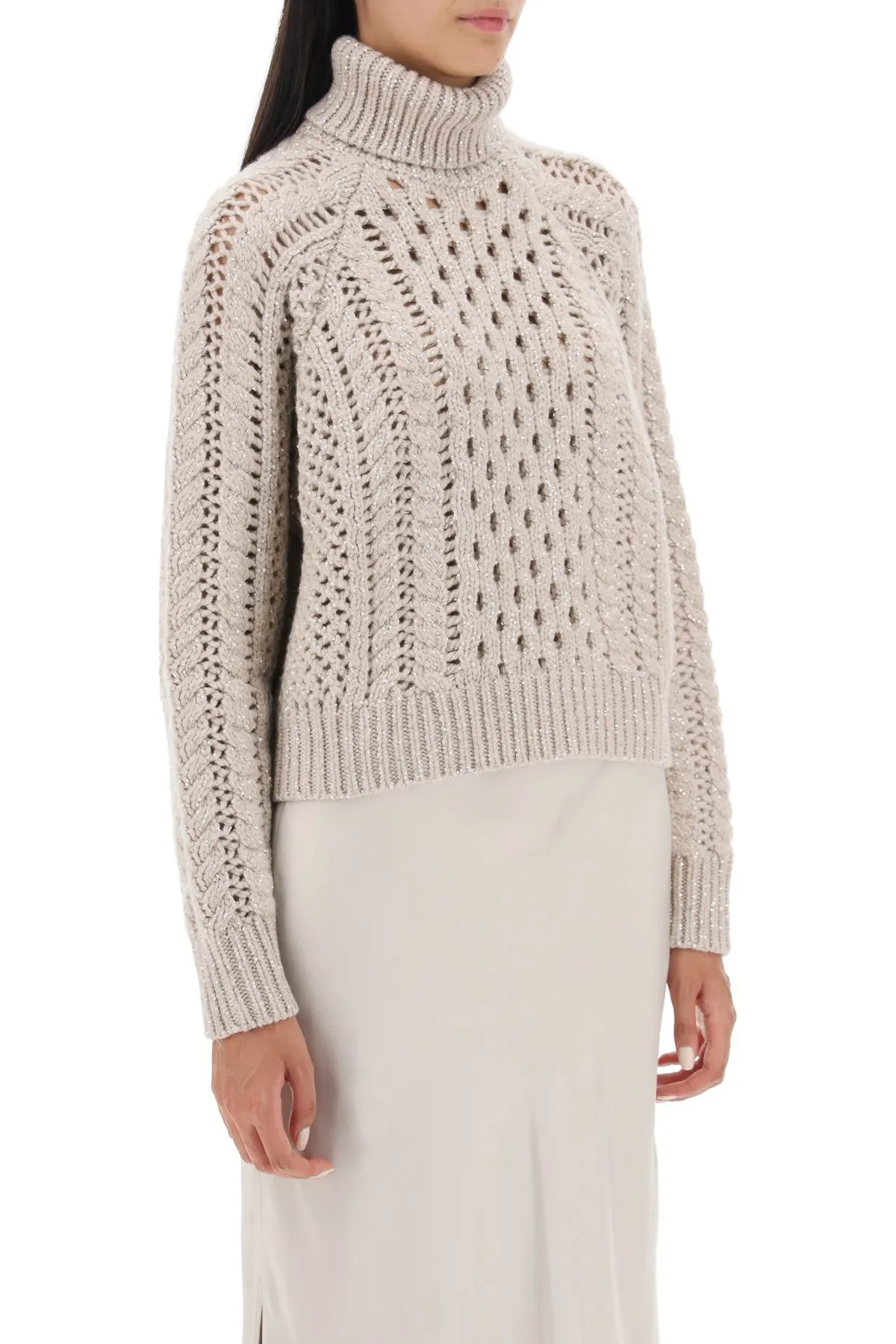 Dazzling Irish Cables Cropped Sweater