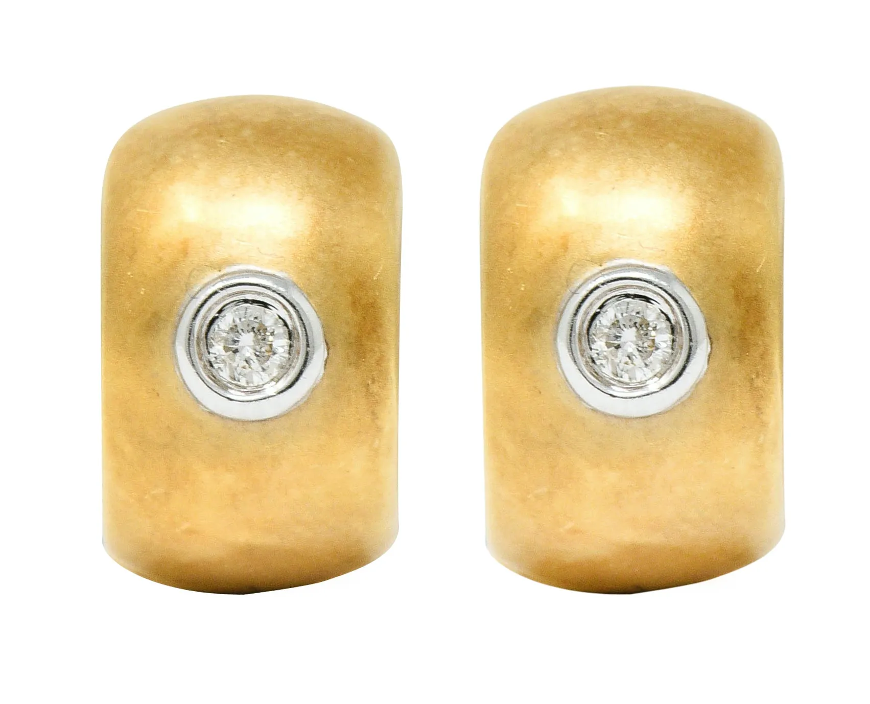 Diamond 14 Karat Gold Huggie Earrings