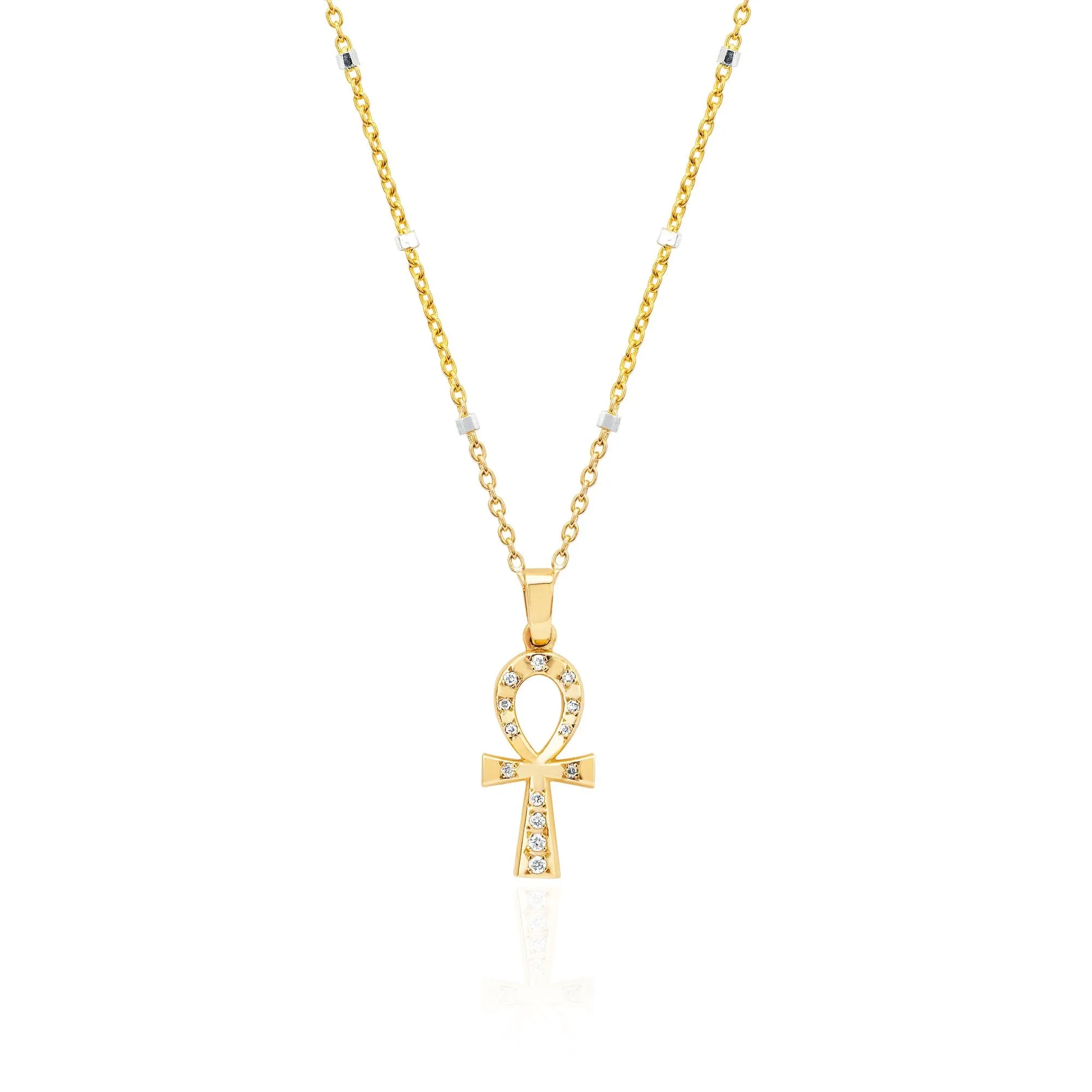 Diamond Eternal Ankh Cross Necklace