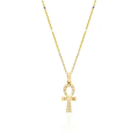 Diamond Eternal Ankh Cross Necklace