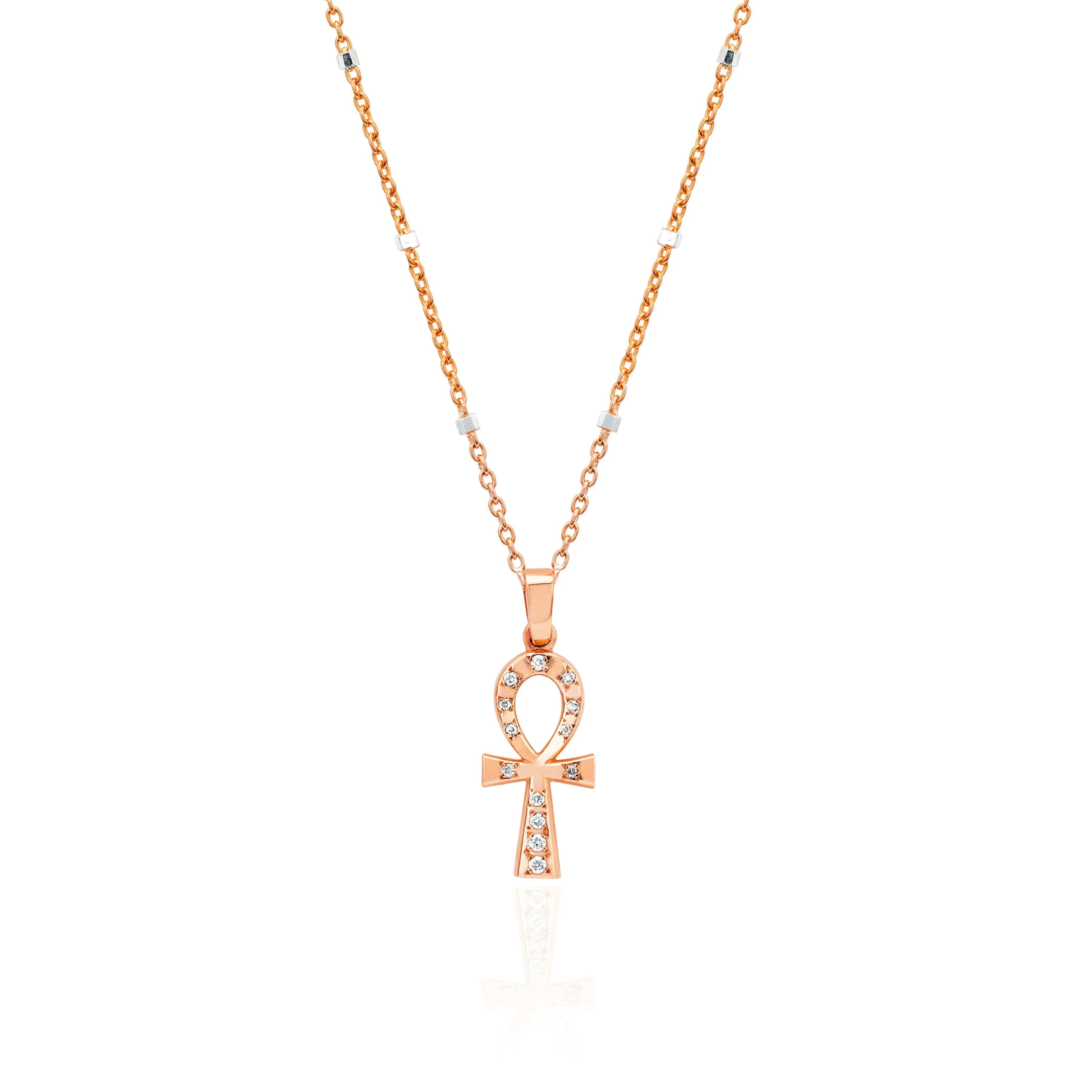 Diamond Eternal Ankh Cross Necklace