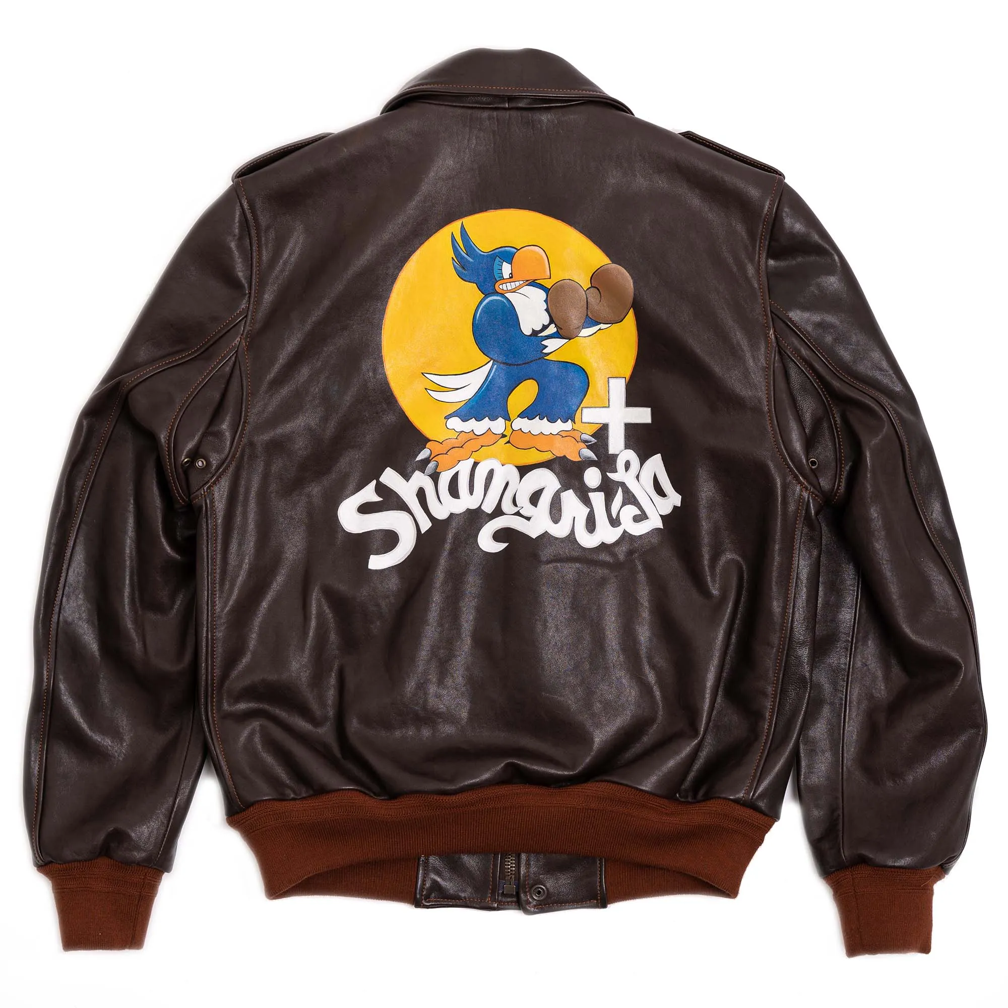 “Don Gentile” A-2 Hand Painted Testa di Moro Flight Jacket - Shangri-la Heritage