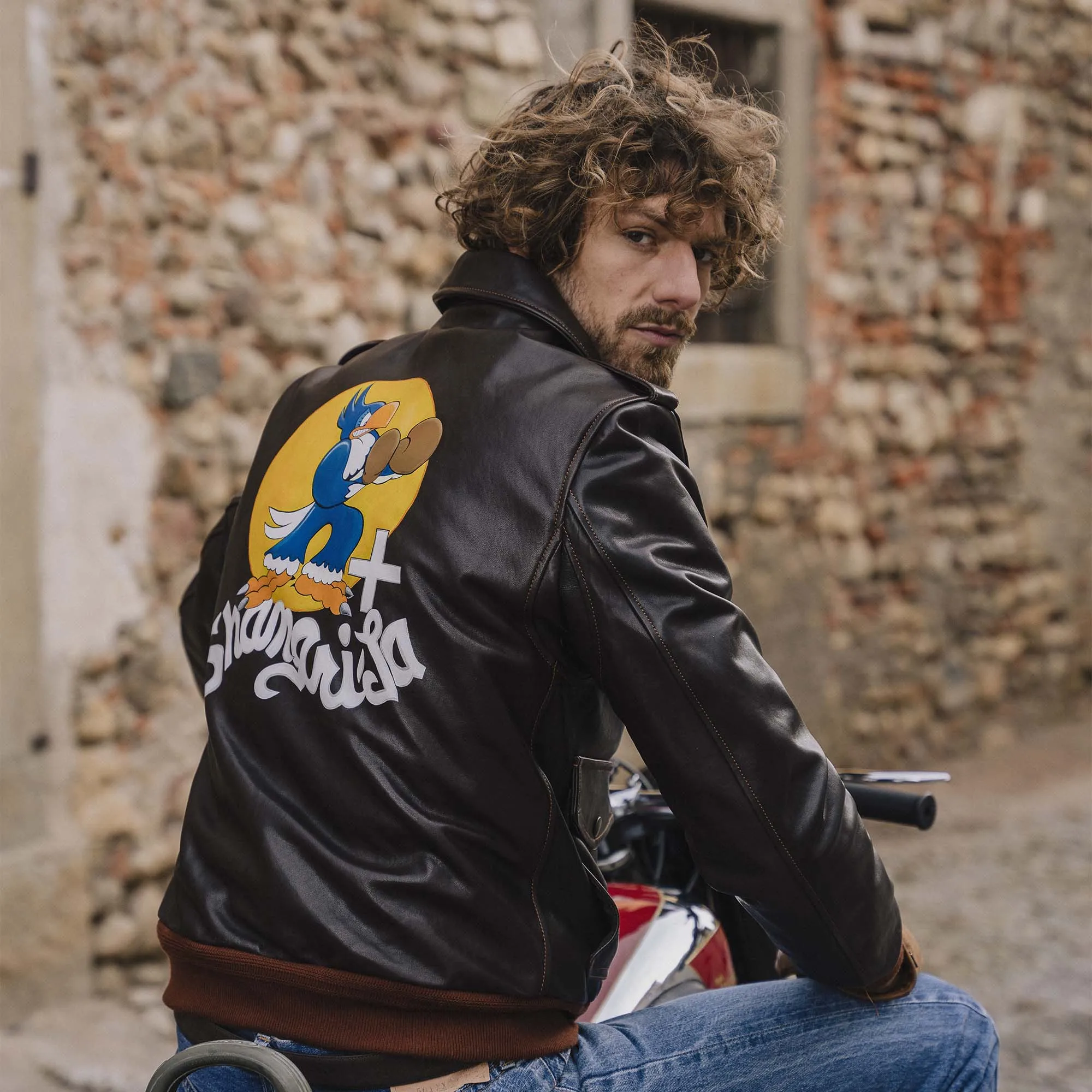 “Don Gentile” A-2 Hand Painted Testa di Moro Flight Jacket - Shangri-la Heritage