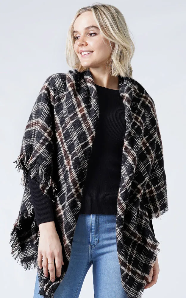 ESW10105 Plaid Print Blanket Square Scarf Shawl