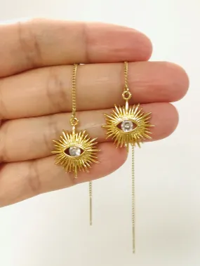 Evil Eye Threader Earrings