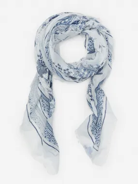 Giselle Scarf in Chinoiserie Toile Square