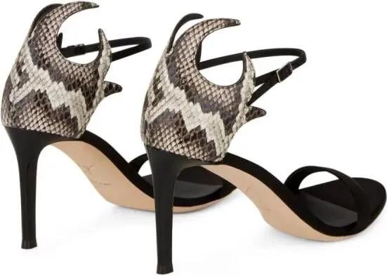 Giuseppe Zanotti Nyco 85mm snakeskin-effect sandals Black