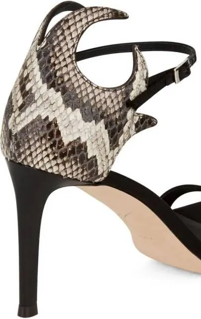 Giuseppe Zanotti Nyco 85mm snakeskin-effect sandals Black