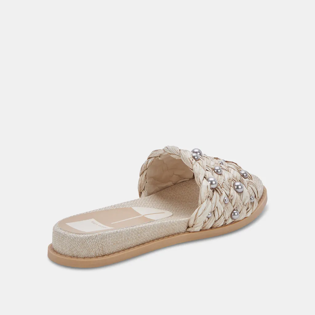 GRAZIE PEARL SANDALS OATMEAL RAFFIA– Dolce Vita 6872211947586