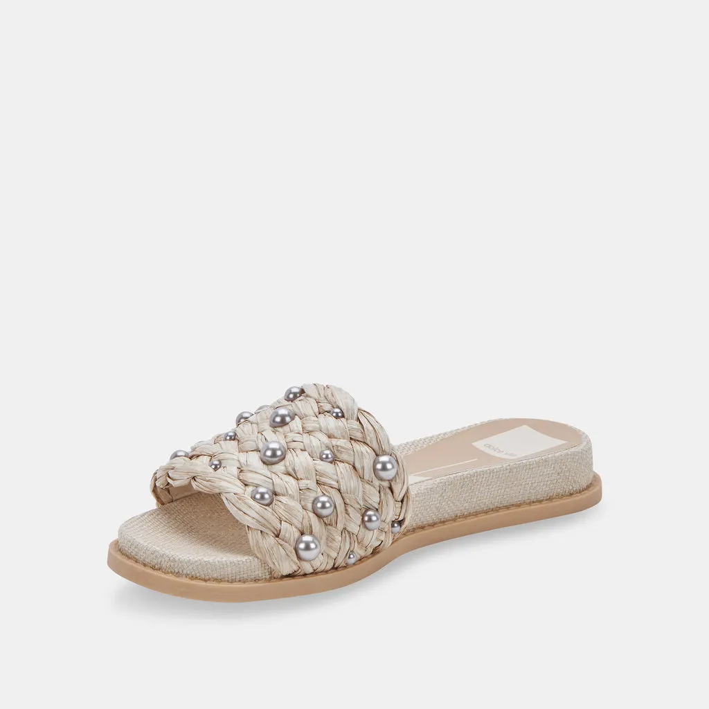 GRAZIE PEARL SANDALS OATMEAL RAFFIA– Dolce Vita 6872211947586